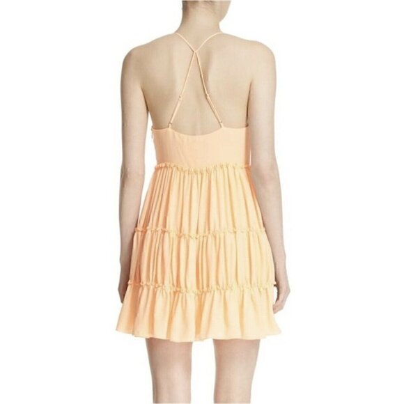 Elizabeth And James Dress Size 4 Women's Sleeveless Orange Layered Ruffle Dress - Picture 2 of 10